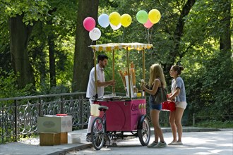 Ice cream cart with a bicycle