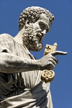 Monumental statue of Saint Peter the Apostle in front of Saint Peter's Basilica