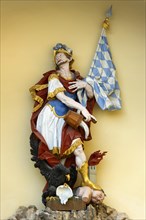 Copy of the rococo figure of St. Florian made of lime wood by Christian Jorhan the Elder