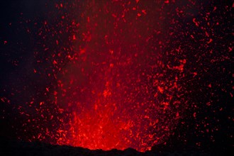 Volcanic eruption of Mount Yasur volcano
