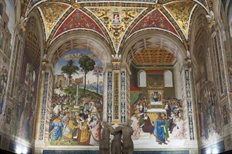 Historic paintings and frescoes in the Piccolomini Library