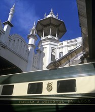 Tower of the railway station in Kuala Lumpur built in Victorian architecture style