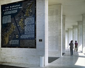 Mosaic map of the successfully completed American operations during the Pacific War