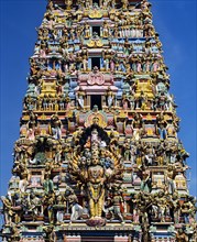 Gopuram or gate tower at the entrance to the Hindu temple of Colombo II