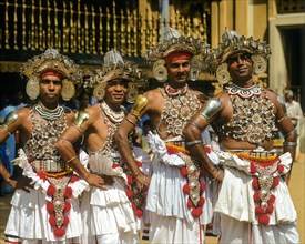 Kandyan dancers in traditional costumes