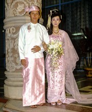 Married couple wearing traditional costume