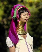 Long-necked woman of the Padaung mountain tribe