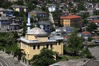 View of Gjirokastra with the only remaining mosque