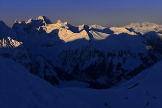 Peaks of Mt Zitterklapfen and Mt Toblermannskopf in the morning light