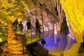 Small lake in the stalactite cave Dim Magarasi