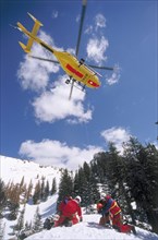 ADAC helicopter during a mountain rescue