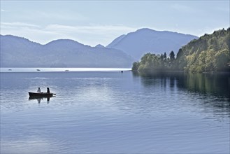 Lake Walchen with a row boat