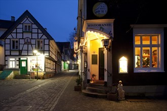 Alleyways of the historic centre of Schwelm at dusk