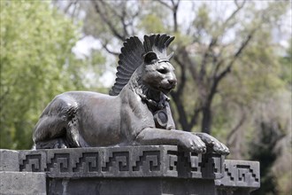 Lion figure on the Monument to Cuauhtémoc