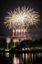 Final fireworks of "Rhine in Flames" in front of Ehrenbreitstein Fortress