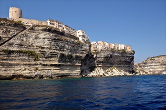 Town of Bonifacio located on a limestone plateau