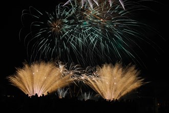 Fireworks with many spectators