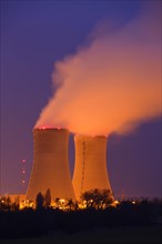 Grafenrheinfeld Nuclear Power Plant at night