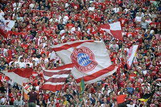 FC Bayern fan block with flags