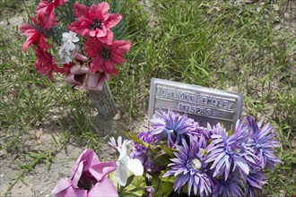 Grave on the Sacred Heart Cemetery where the remains of unidentified migrants are buried