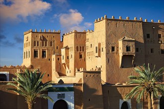 Exterior of the mud brick Taourirt Kasbah built by Pasha Glaoui