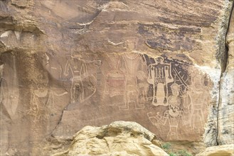 Fremont-style petroglyphs at the McConkie Ranch