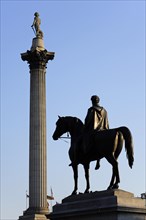 Equestrian statue of George IV and Nelson's Column