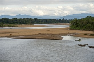 Flooded areas on the banks of the Tambopata River