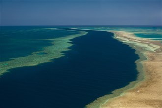 Aerial view of the Great Barrier Reef