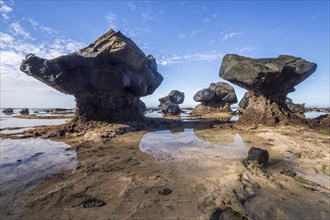 Rock formations on the beach of Lavena