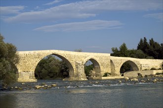 Reconstructed Roman bridge over the Koprucay River