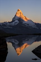 First sunlight on the Matterhorn