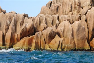 Eroded rocks in the sea