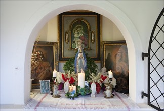 Altar with statue of Mary