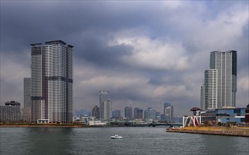 View of Tokyo Bay and skyscrapers