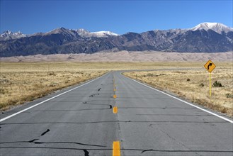 Road to the Great Sand Dunes National Park and Preserve