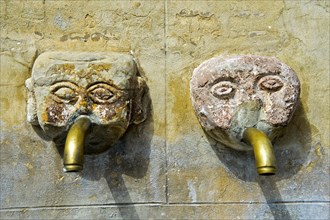 Two gargoyles by the village well