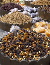 Dried fruit on sale in a bazaar