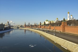 Moscow Kremlin with cathedrals and palace as well as the Cathedral of Christ the Saviour