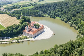 Aerial view Weltenburg Benedictine Abbey