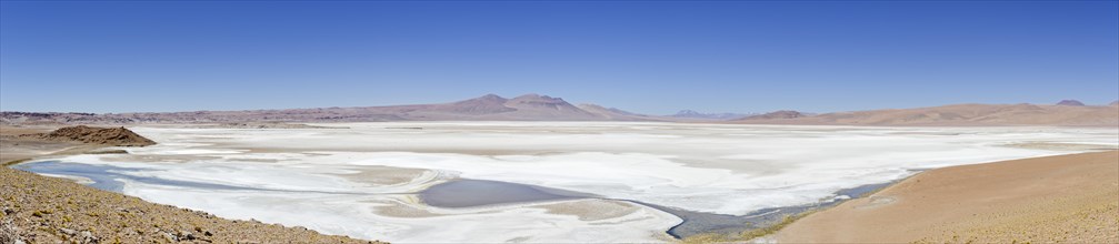 Salt lake on the road to Argentina