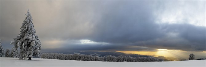 Sunset after a snowfall on the Kandel