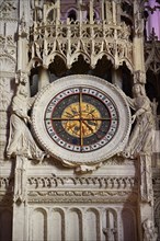 16th century flamboyant Gothic astrological clock in the choir screen of the Cathedral of Chartres