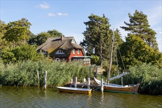 Thatched wooden house on the Saal Bodden