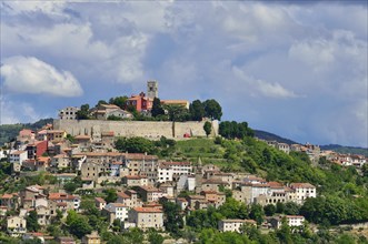 Atmospheric clouds over the town of Motovun