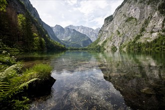 Lake Obersee with view of Watzmann mountains