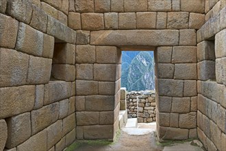 View though a doorway of a typical Incan wall
