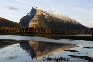 Mount Rundle with reflection in the Vermilion Lakes