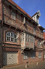 Decorative facade of a half-timbered house