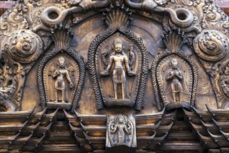 Hindu figures in the Hindu temple of Changu Narayan